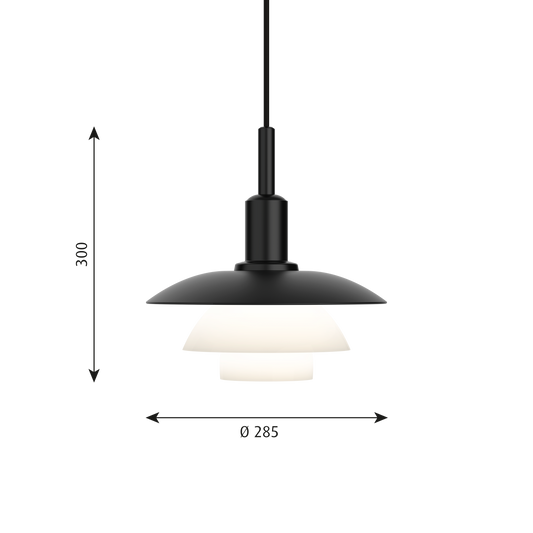 Louis Poulsen PH 3/3(メタルブラック/乳白 トガラス)【お取り寄せ商品】