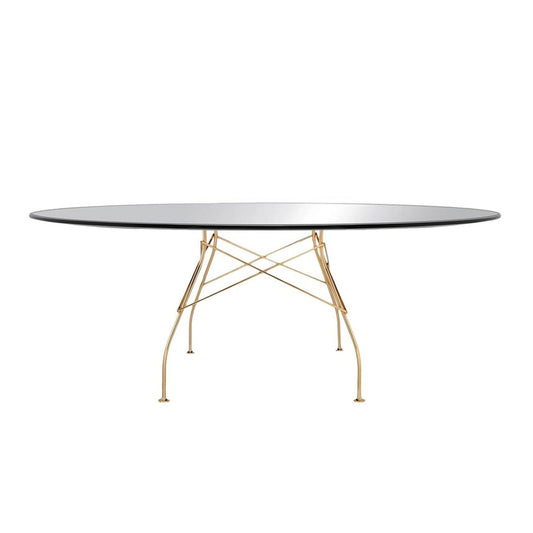 正規代理店 Kartell カルテル GLOSSY グロッシー オーバル194 ガラストップ ゴールド脚 K4579 開梱設置付き