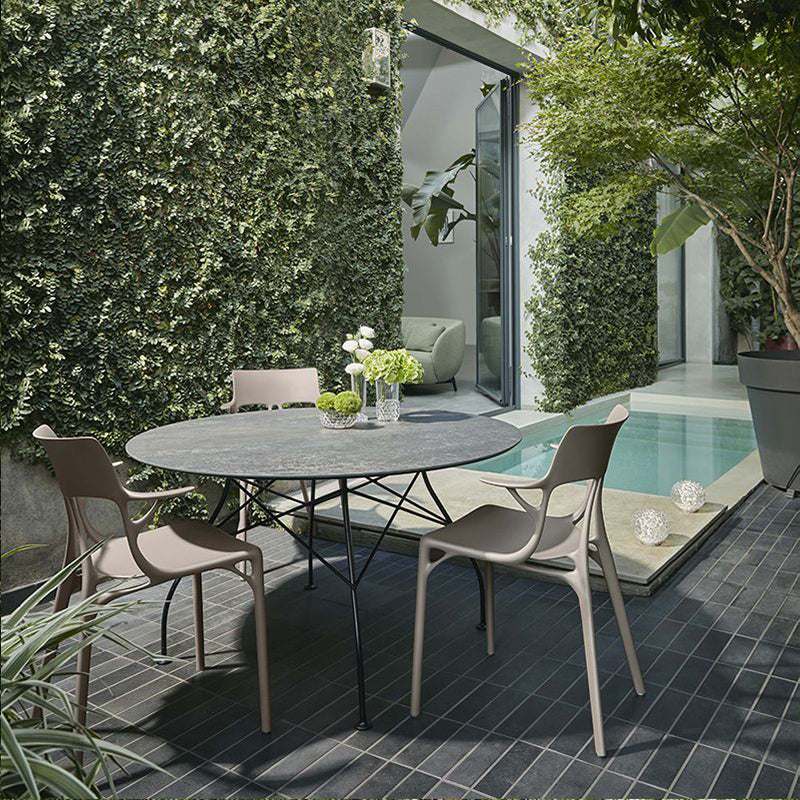 正規代理店 Kartell カルテル Glossy Outdoor R128 グロッシーアウトドアラウンド ガーデンテーブル K5578
