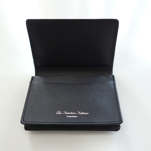 【展示品 30%OFF】 スリップオン NC通しマチ名刺入れ BK ブラック DNK-5802 本革