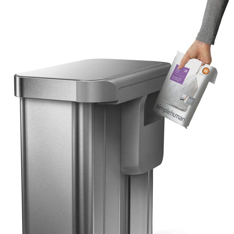Simplehuman シンプルヒューマン レクタンギュラー ステップダストボックス 58L CW2025 シルバー 分別レクタンギュラーステップカン
