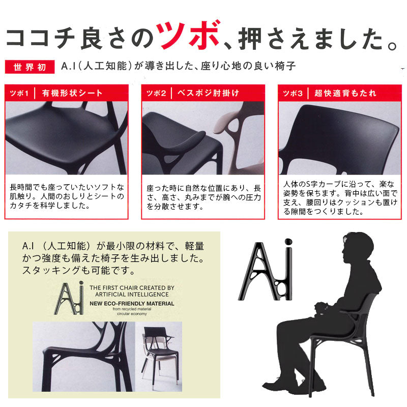 正規代理店 Kartell カルテル スツール A.I. stool 65 エーアイスツール 65 K5888