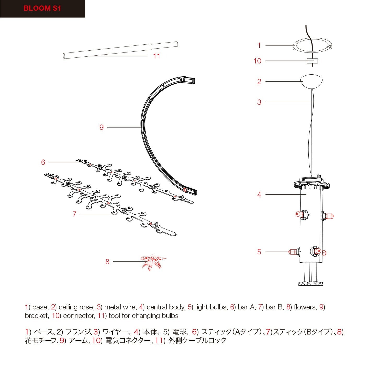 正規代理店 Kartell カルテル ペンダントライト Bloom S1 ブルーム ペンダント W9267