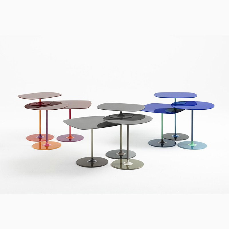 正規代理店 Kartell カルテル サイドテーブル Thierry ティエリー50L K4040 ガラストップ ソファテーブル