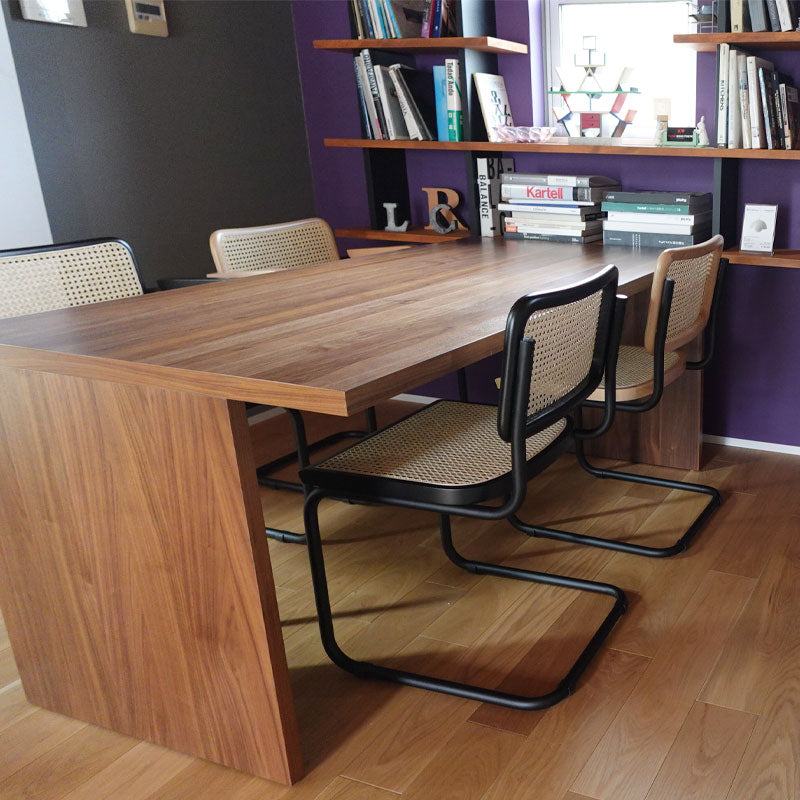 チェスカチェアブラック イタリア製 ダイニングチェア ラタンチェア 直輸入 アーム無し パイプカラー:ブラック フレームカラー:ブラック / ナチュラル マルセルブロイヤー