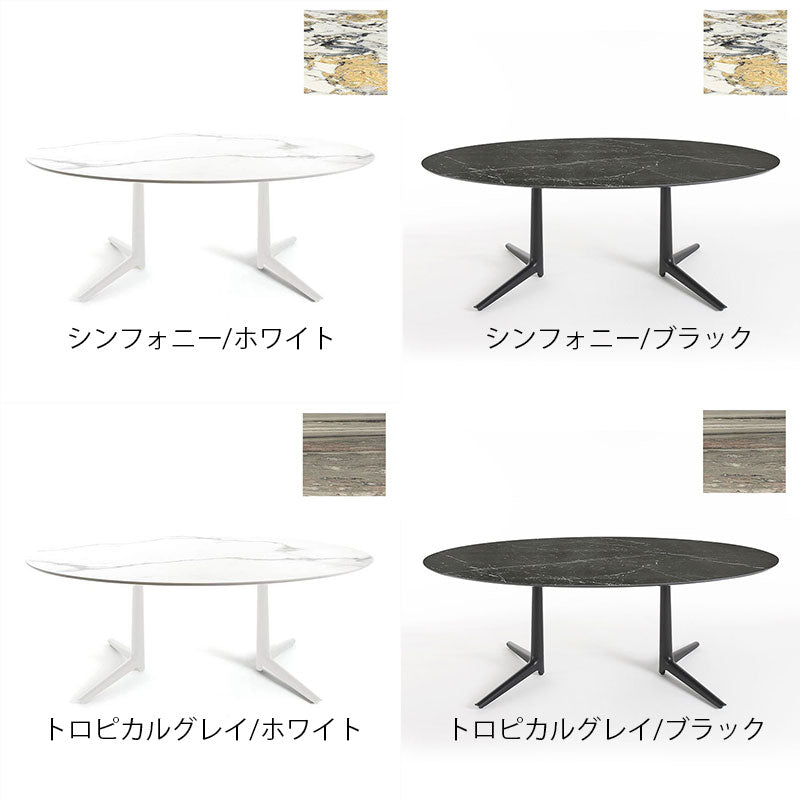 正規代理店 Kartell カルテル ダイニングテーブル Multiplo XL Oval ムルティプロ オーバル K4084 K4085