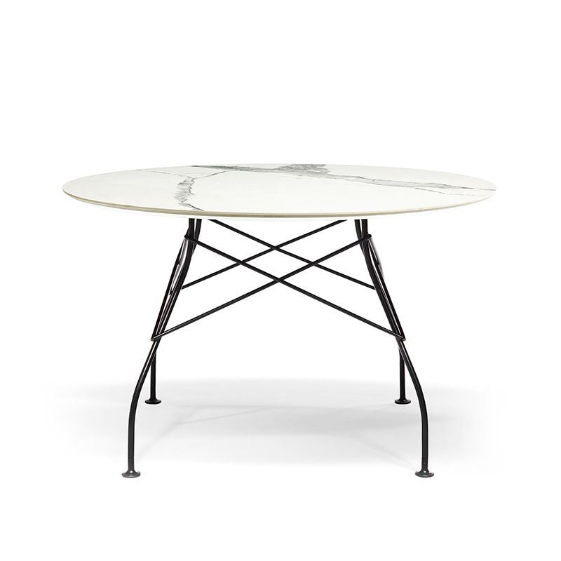 正規代理店 Kartell カルテル ダイニングテーブル GLOSSY グロッシー ラウンド118 ブラック脚 K4565