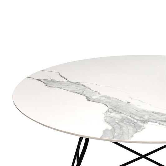 正規代理店 Kartell カルテル ダイニングテーブル GLOSSY グロッシー ラウンド118 ブラック脚 K4565 開梱設置付き