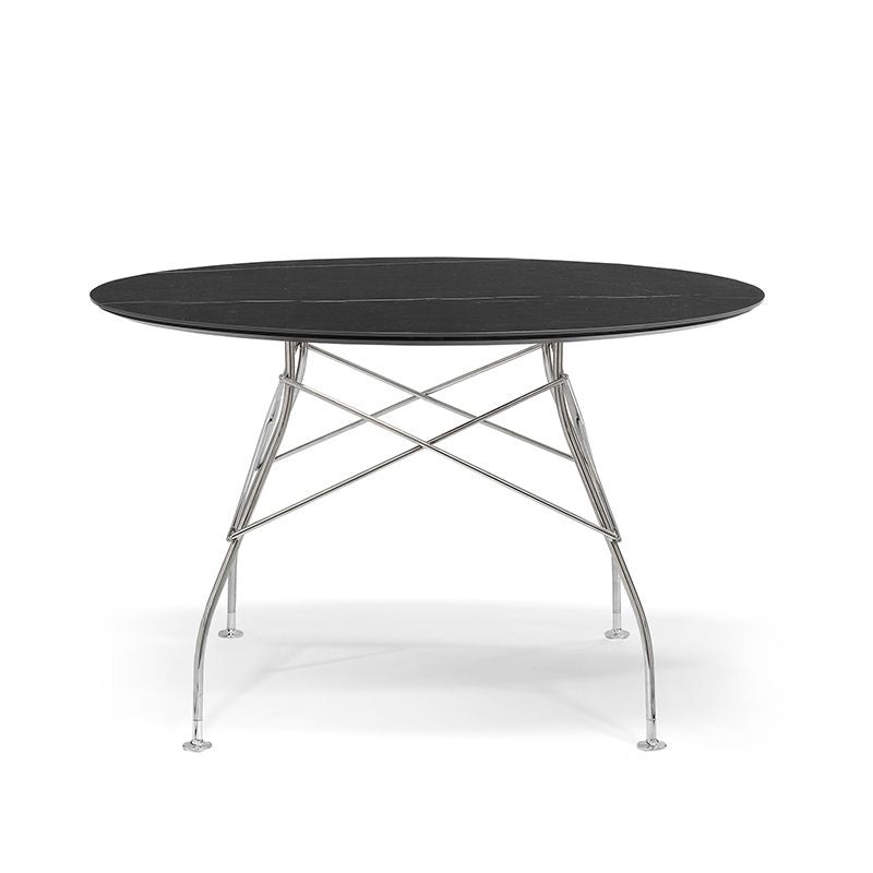 正規代理店 Kartell カルテル ダイニングテーブル GLOSSY グロッシー ラウンド118 クローム脚 K4588