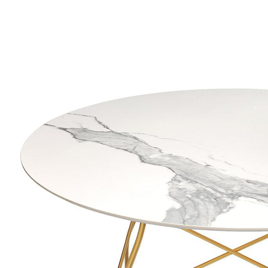 正規代理店 Kartell カルテル ダイニングテーブル GLOSSY グロッシー ラウンド118 ゴールド脚 K4589 開梱設置付き