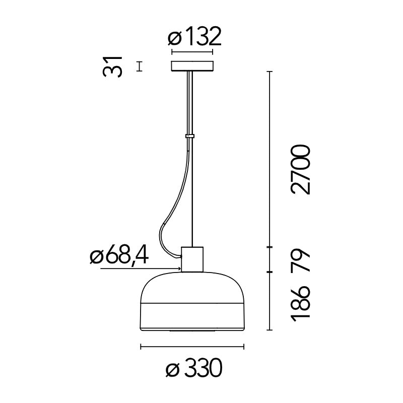 FLOS (フロス)ペンダントライト Bellhop Glass S1 ベルホップ グラス S1 サスペンション E. Barber & J. Osgerby FLOS正規品【取り寄せ商品】