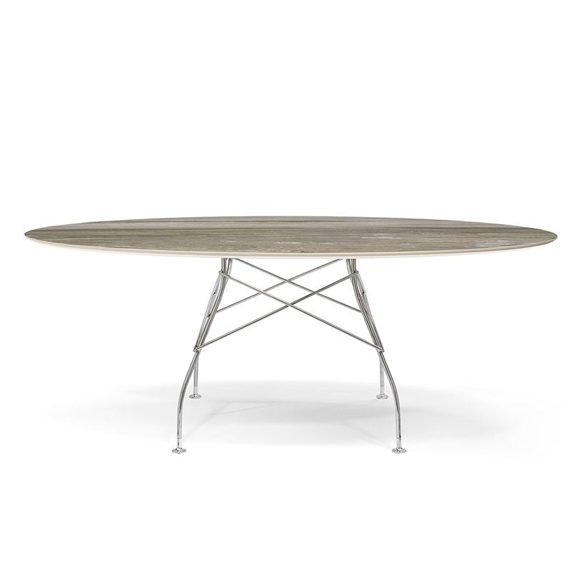 正規代理店 Kartell カルテル GLOSSY グロッシー オーバル192 クローム脚 K4572 ダイニングテーブル