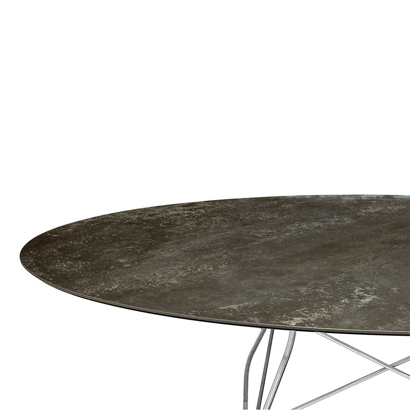 正規代理店 Kartell カルテル GLOSSY グロッシー オーバル192 クローム脚 K4572 ダイニングテーブル