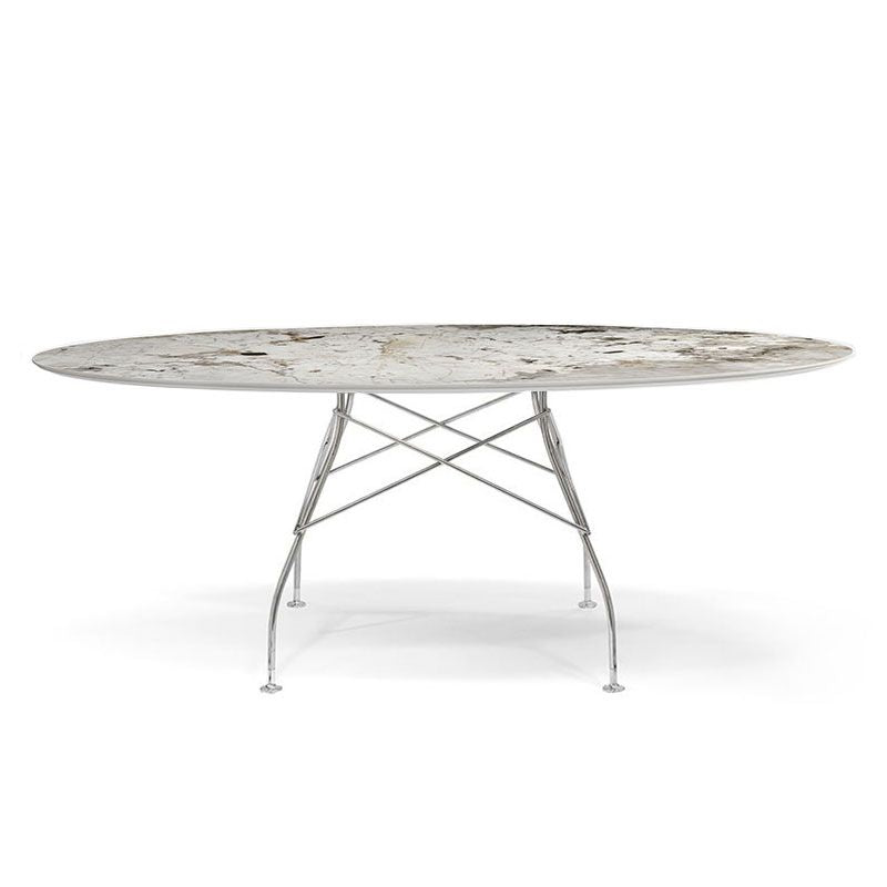 正規代理店 Kartell カルテル GLOSSY グロッシー オーバル192 クローム脚 K4572 ダイニングテーブル