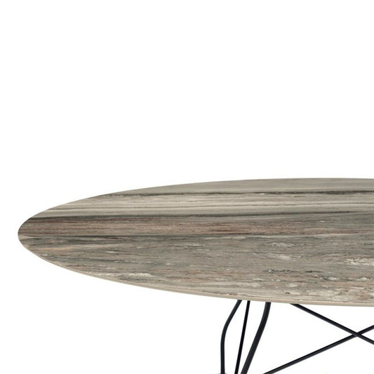 正規代理店 Kartell カルテル GLOSSY グロッシー オーバル192 ブラック脚 K4573 ダイニングテーブル 開梱設置付き