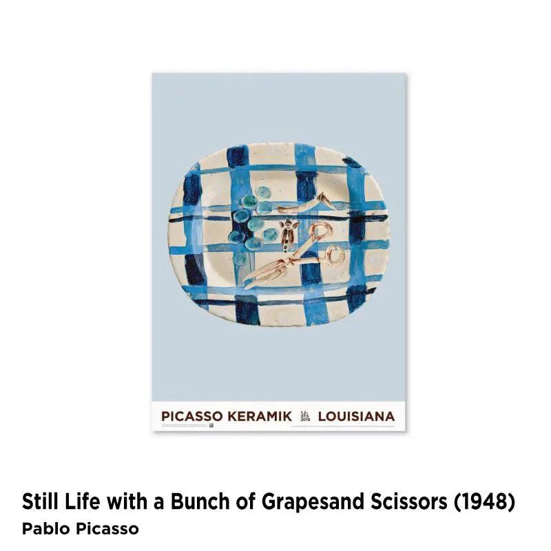 LOUISIANA Still-life with a Bunch of Grapes and Scissors / MOEBE ピカソ ポスター フレーム セットA3