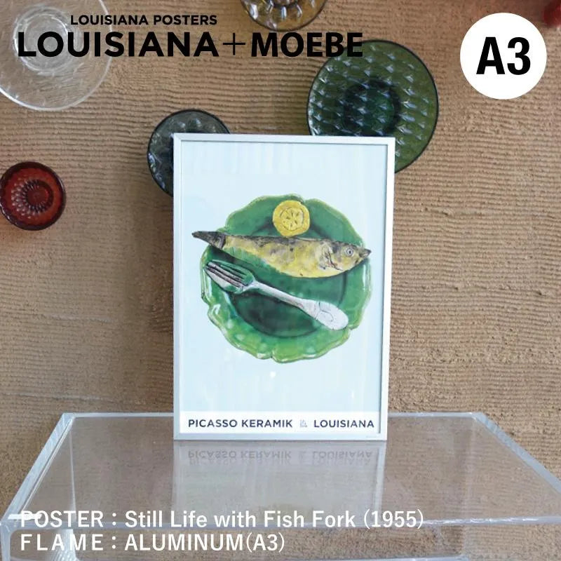 LOUISIANA Still-life with Fish Fork and Slice of Lemon / MOEBE ピカソ ポスター フレーム セットA3