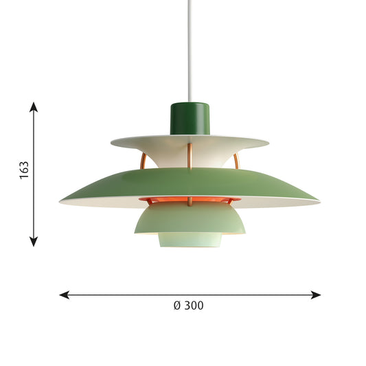 Louis Poulsen PH 5 ミニ (グリーングラデーション)【お取り寄せ商品】
