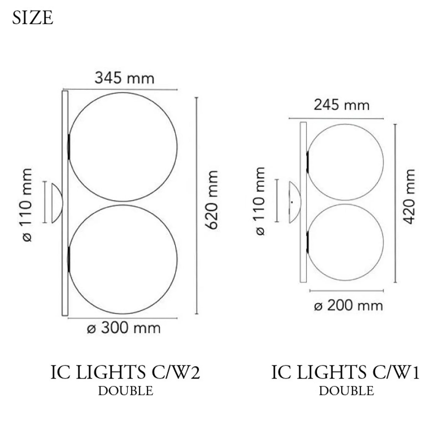 FLOS フロス IC Lights C/W1 Double Black