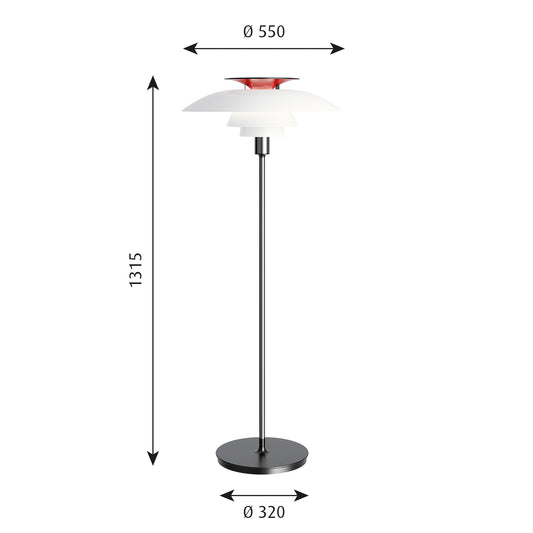 Louis Poulsen PH 80 (乳白アクリル/シルヴァー・クローム)【お取り寄せ商品】