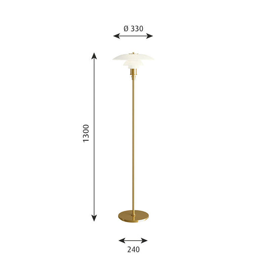 Louis Poulsen PH 3 1/2-2 1/2 フロア (真鍮メタライズド)【お取り寄せ商品】