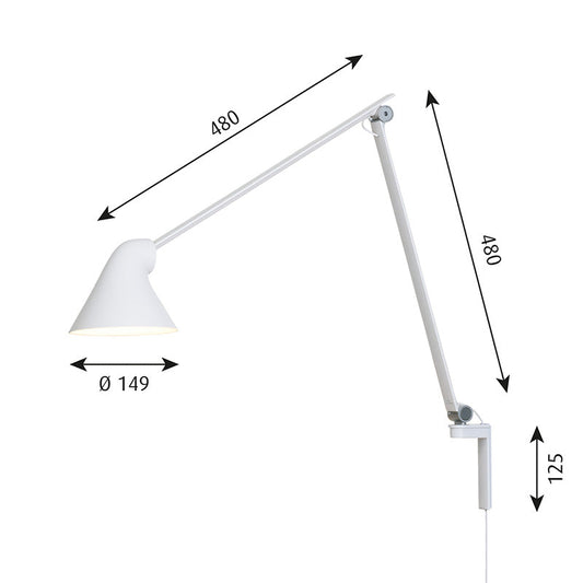Louis Poulsen NJP Wall ロングアーム (ホワイト)【お取り寄せ商品】