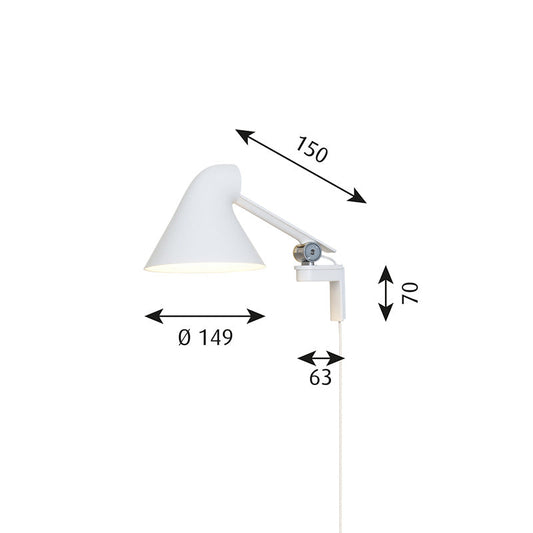 Louis Poulsen NJP Wall ショートアーム (ホワイト)【お取り寄せ商品】