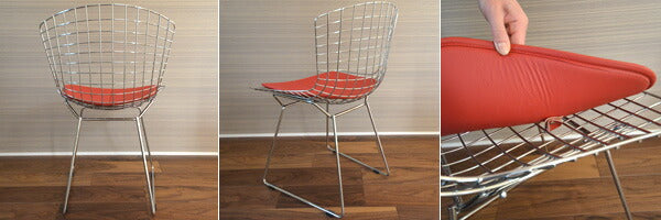 【国内在庫】Harry Bertoia / ハリー・ベルトイア Bertoia Chair ベルトイアチェア 座面:革Cグレード(C89001 ブラック)