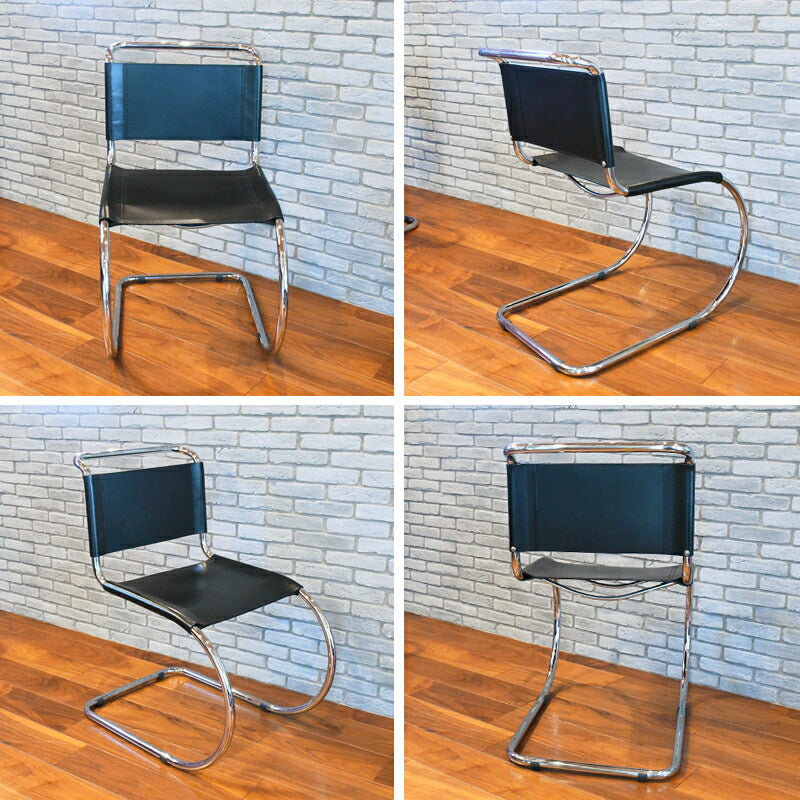 10/2〜28レザーケアキットプレゼント Ludwig Mies van der Rohe / ミース・ファンデルローエ キャンティレバーチェア MRチェア(MR10)アーム無 ブラック