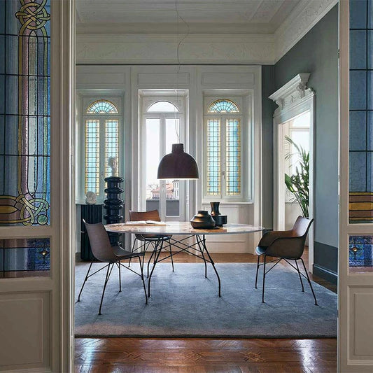 正規代理店 Kartell カルテル GLOSSY グロッシー ラウンド128 ブラック脚 K4578 ダイニングテーブル 開梱設置付き