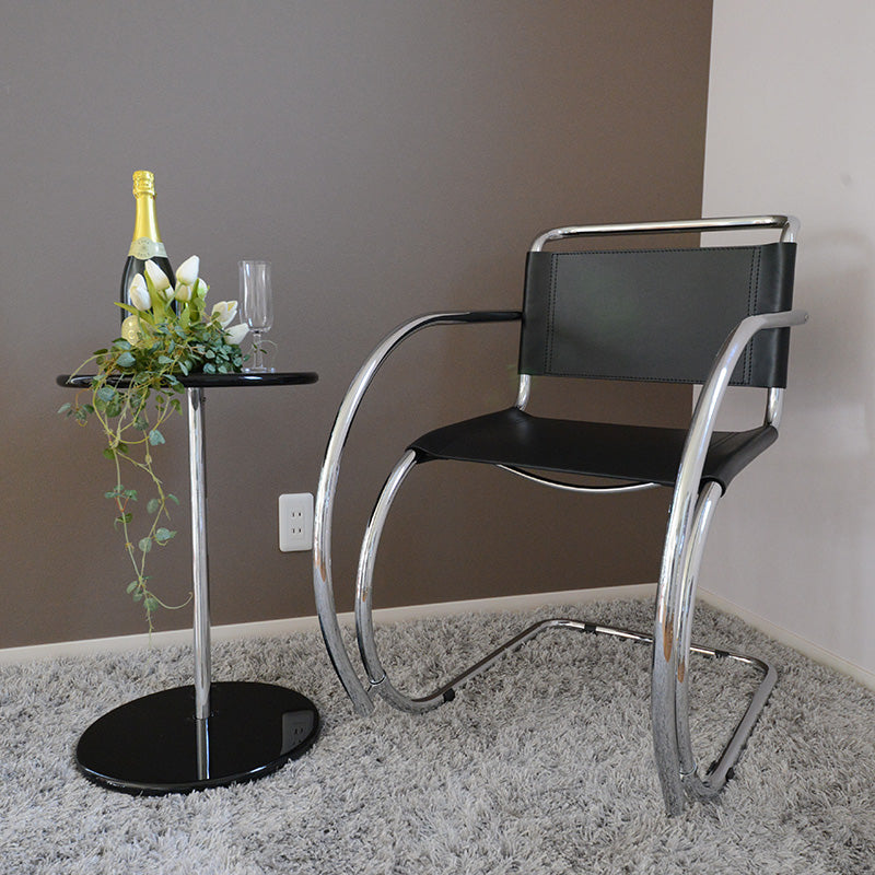 【国内在庫】Ludwig Mies van der Rohe / ミース・ファンデルローエ MR チェア アーム付(クオイオ革/CUOIO:1 ブラック)