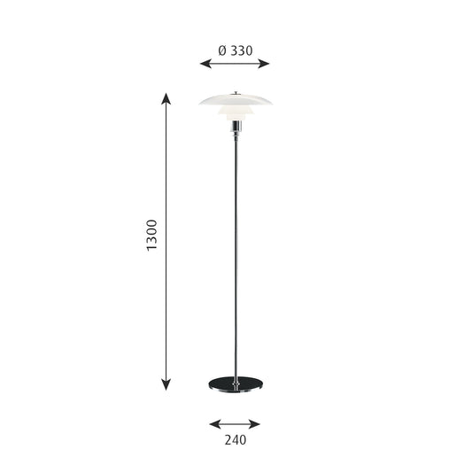 Louis Poulsen PH 3 1/2-2 1/2 フロア (シルヴァー・クローム)【お取り寄せ商品】