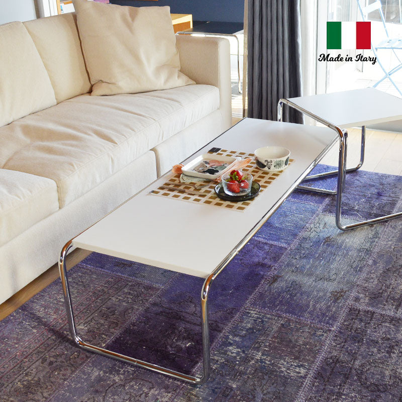 イタリア直輸入 即納 Marcel Breuer / マルセル・ブロイヤー ブロイヤー テーブル(大) ラッチオテーブル ホワイト チューブラー スチール バウハウス ローテーブル デザイナーズ