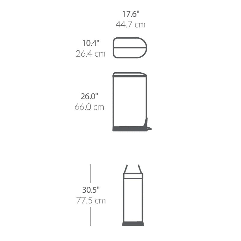 Simplehuman シンプルヒューマン バタフライ ステップ ダストボックス 30L CW1824