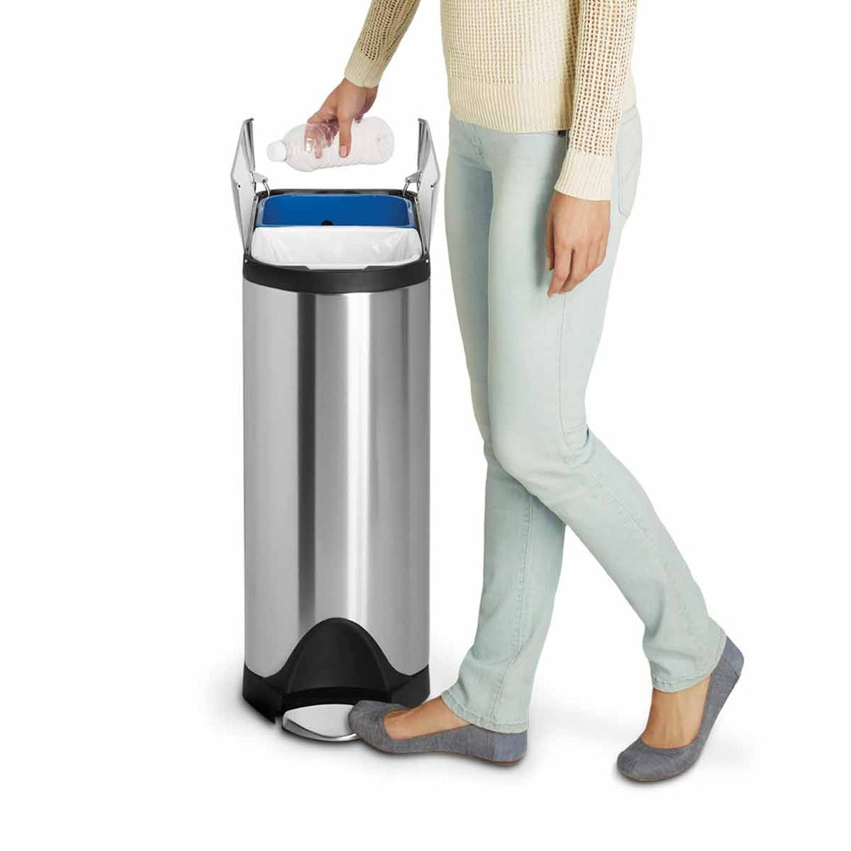 Simplehuman シンプルヒューマン バタフライ ステップ ダストボックス 40L CW2017