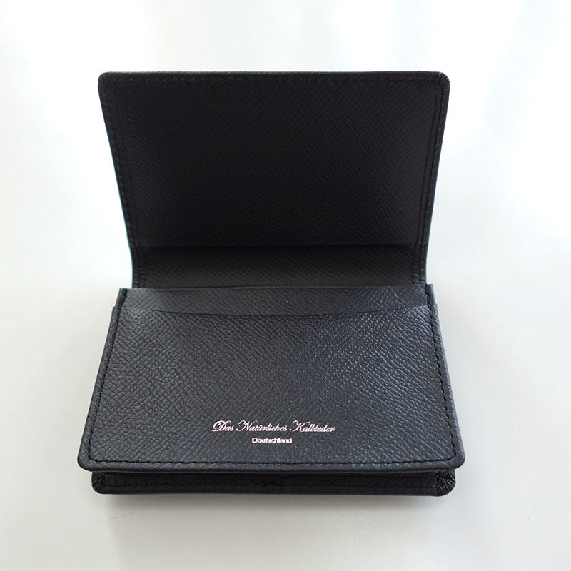 【展示品 30％OFF】 スリップオン NC通しマチ名刺入れ BK ブラック DNK-5802 本革