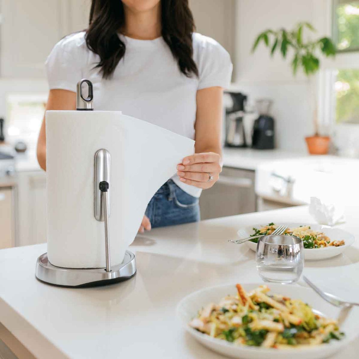 Simplehuman シンプルヒューマン キッチンペーパーホルダー KT1161 ステンレス プレスバー付