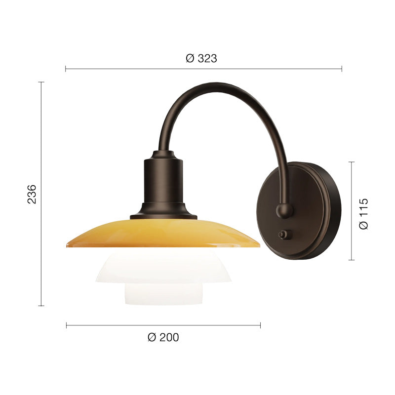 Louis Poulsen PH 2/2 ウォール Centenary Edition（琥珀色/乳白ガラス）【お取り寄せ商品】