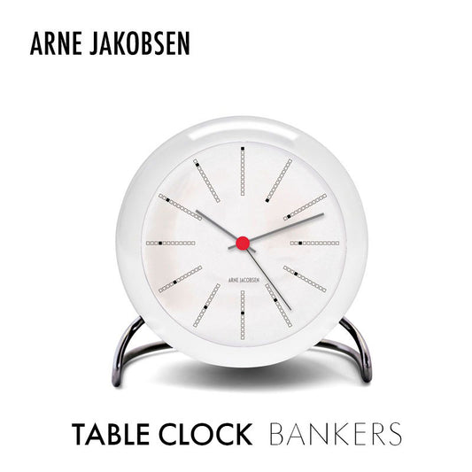 ARNE JACOBSEN TableClock BANKERS WHITE テーブルクロック バンカー ホワイト 目覚まし時計 置時計