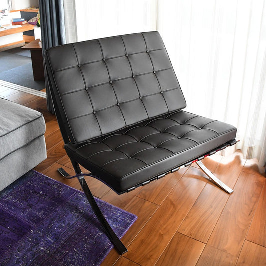 Ludwig Mies van der Rohe / ミース・ファンデルローエ バルセロナチェア 1人掛ソファ Bグレード革 カラー：こげ茶5279 8/20(水)以降のお届け