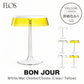 FLOS フロス  テーブルランプ Bon Jour （ボンジュール） 本体：ホワイト・クローム・マットクローム/シェード：クリア・イエロー 即納色あり テーブルランプ コードレス 充電式 ポータブル  FLOS 正規品