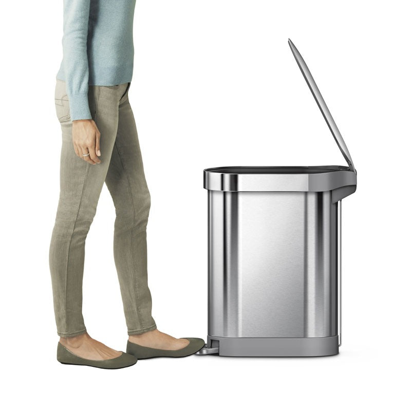Simplehuman シンプルヒューマン スリム ステップダストボックス 45L CW2044 ステンレス スリムステップカン