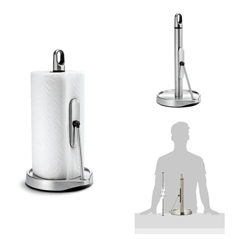 Simplehuman シンプルヒューマン キッチンペーパーホルダー KT1161 ステンレス プレスバー付