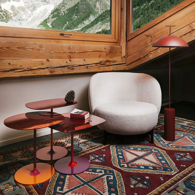正規代理店 Kartell カルテル サイドテーブル Thierry ティエリー45M K4041 ガラストップ ソファテーブル