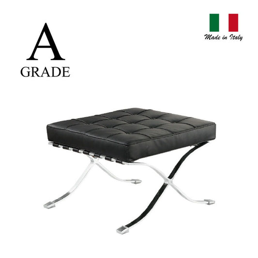 展示品 Ludwig Mies van der Rohe / ミース・ファンデルローエ バルセロナチェア スツール Aグレード革 ブラック 8/20(水)以降のお届け