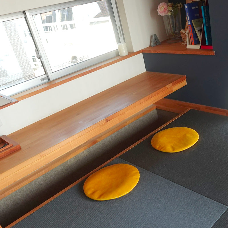 mmis フランス製生地の チェアクッション シートクッション ラウンド型 φ35 casamans生地使用 選べるカラー 日本製のコピー