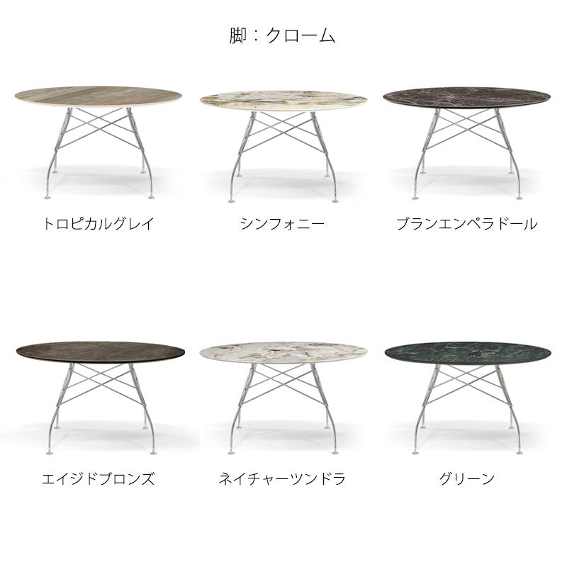 正規代理店 Kartell カルテル GLOSSY グロッシー ラウンド128 クローム脚 K4584 ダイニングテーブル –  エムエムインテリアスペース