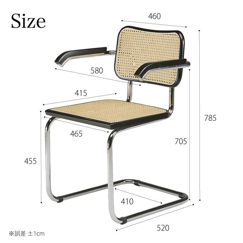 イタリア直輸入 即納 Marcel Breuer / マルセル・ブロイヤー チェスカアームチェア (アームあり) [２脚セット]