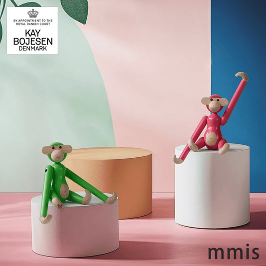 Kay Bojesen カイ・ボイスン 木製 モンキー ミニ　ピンク　ライトグリーン mmis 新生活 インテリア