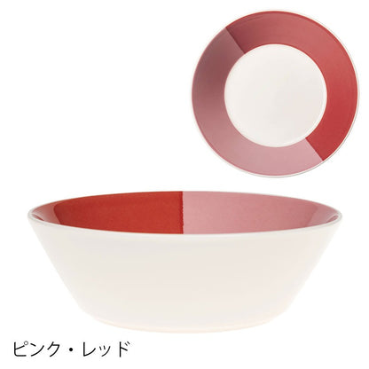 アラビア ARABIA ヴォッコ VUOKKO ボウル φ17cm ピンクレッド ストライプ イエロー